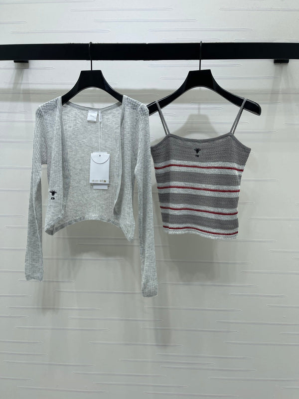 CD 26 Knitted Camisole Cardigan Two-Piece Set in Tencel