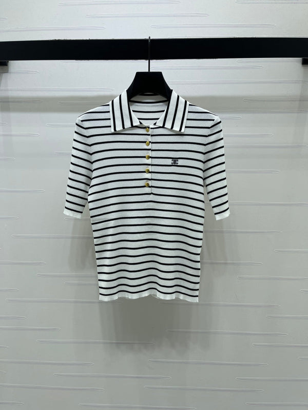 Chemise CL en Tencel rayée à col et manches courtes