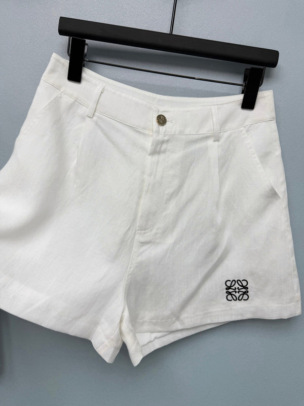 Loew Sleeveless Shirt and High-waisted Shorts Set in Cotton