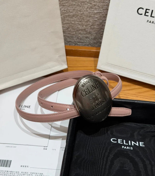 CL 2026 Maison Belt 1.3cm Silver Buckle Taurillon Leather