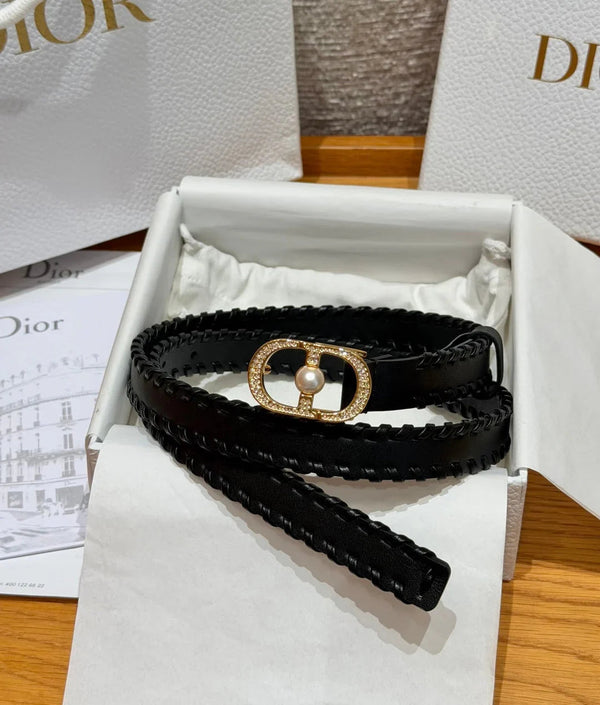 CD 2026 Hand-woven Calfskin Belt 20mm With Braided Rope Trim