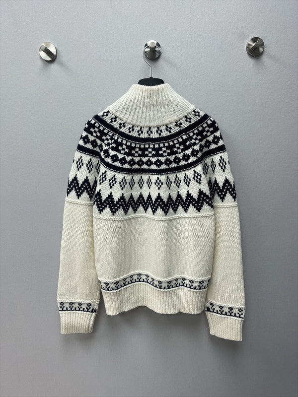 CD 26FW Fair Isle Jacquard Zip-Up Knit Vest High Neck Wool 446671
