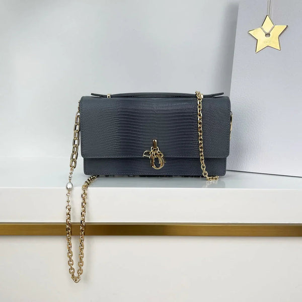 CD 2026 Pearl Clutch Bag 21cm Leather