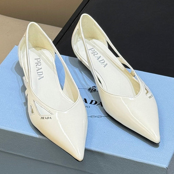 Prad 2026 Pointed-Toe Ballet Flats Calfskin 151236