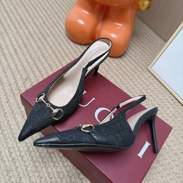 GG 26s Slingback Heels 10.5cm Canvas Mix Lambskin