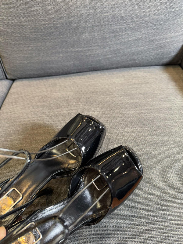 YSL 26S Platform Sandals 150 Mm Patent Calfskin