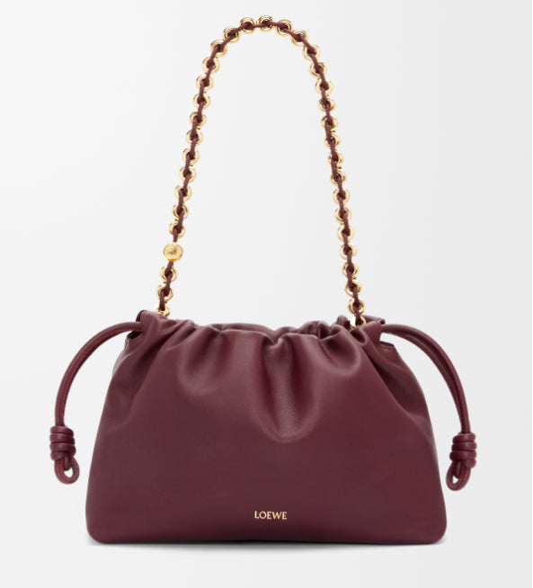 Loew Medium Flamenco Bag 30cm Dark Burgundy Lambskin
