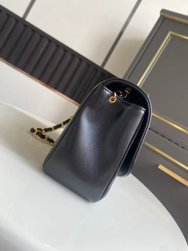 CC Small Diana Flap Bag Black Lambskin GHW