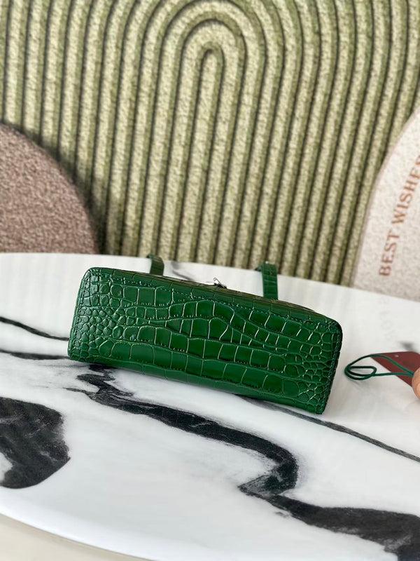 Pochette supplémentaire L19 motif alligator vert sarcelle cuir SHW