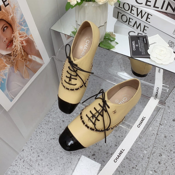 CC 2026 Oxfords Lace Up Loafers Cowhide 162108