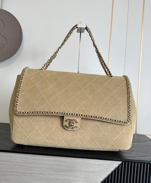 CC 2026 x Pharrell Williams Suede XXL Flap Bag Suede Leather 167141
