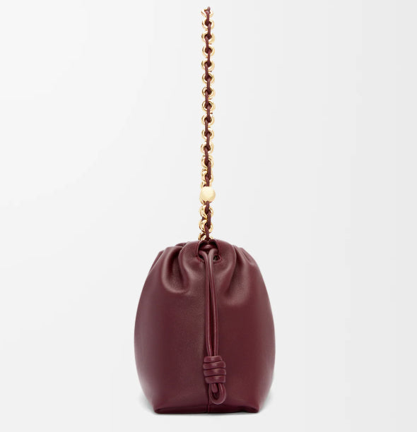 Loew Medium Flamenco Bag 30cm Dark Burgundy Lambskin
