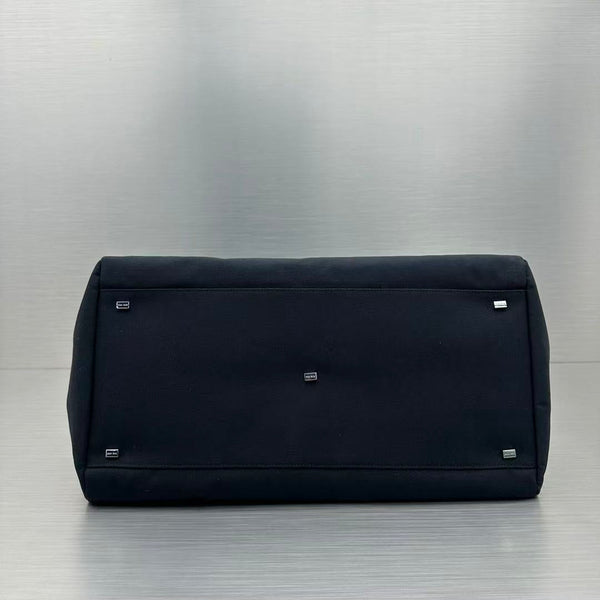 The Row Margaux 17 Inside Out Black Canvas & Leather