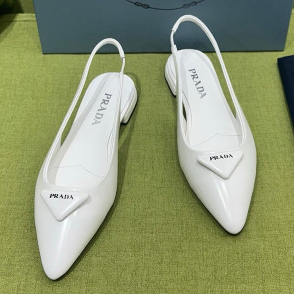 Prad 2026 Spazzolato Triangle Logo Flat Patent Leather 148638