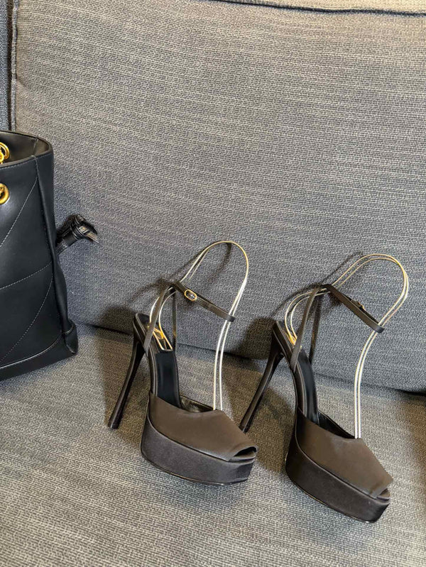 YSL 26S Platform Sandals 150 Mm Satin