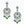 GRA FLOWER SILVER GREEN DIAMOND DROP EARRINGS