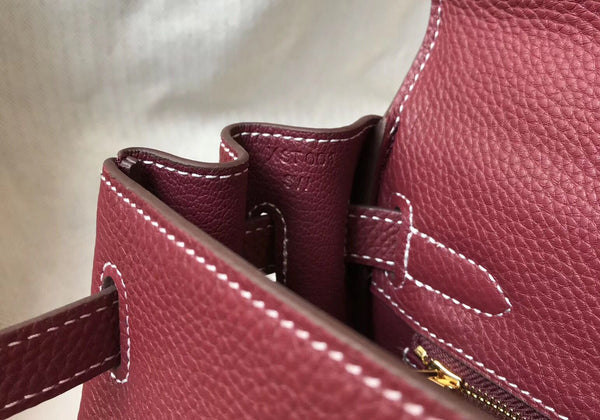 HM KELLY 28CM BORDEAUX PELLE TOGO FERRAMENTA ORO