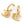 DOUBLE C DROP GOLD TIGER EARRINGS