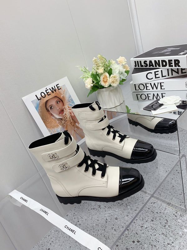 CC 2026 Combat Ankle Boots Calfskin 162110