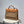 Herbag 31 Toile Brown Canvas Gold Cowhide Leather