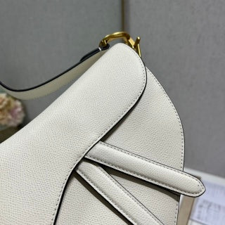 CD Saddle Bag White in Cowhide 288150