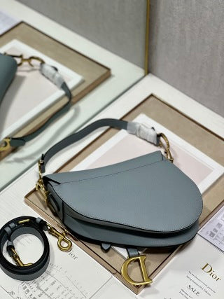 CD Saddle Bag Gray in Cowhide 288153