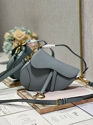 CD Saddle Bag Gray in Cowhide 288153