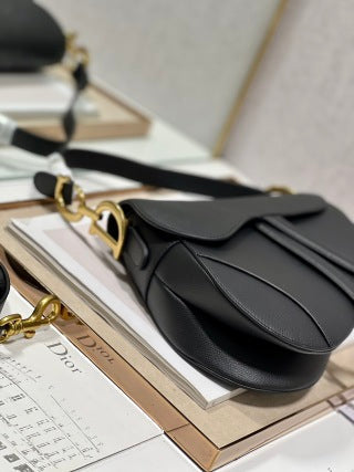 CD Saddle Bag Black in Cowhide 288159