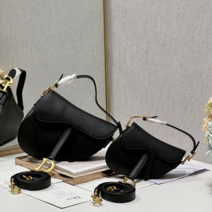 CD Saddle Bag Black in Cowhide 288159