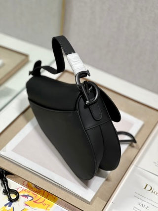 CD Saddle Bag Matte Black in Cowhide 288168