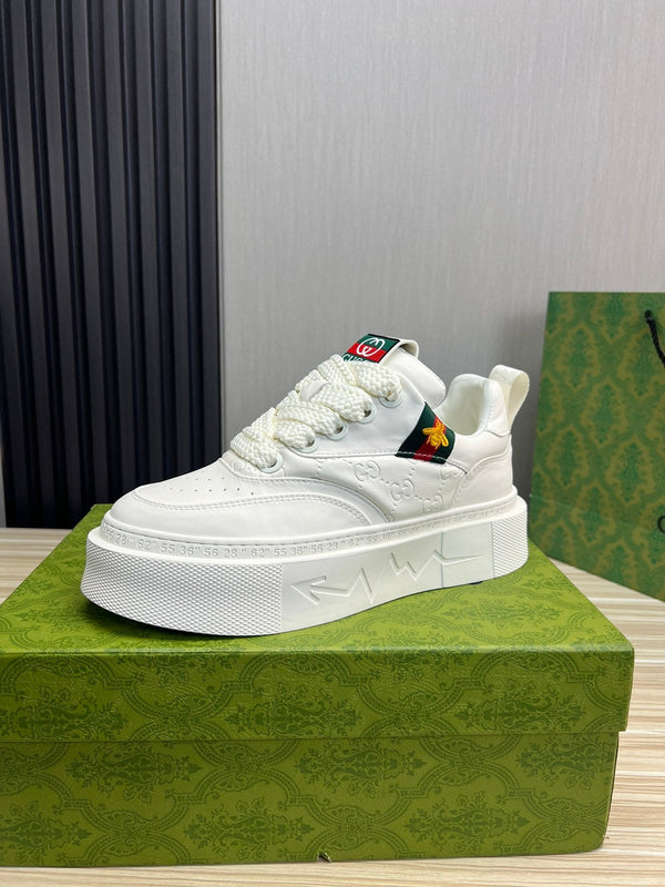 SCARPE DA GINNASTICA GG SCREENER IN PELLE BIANCA