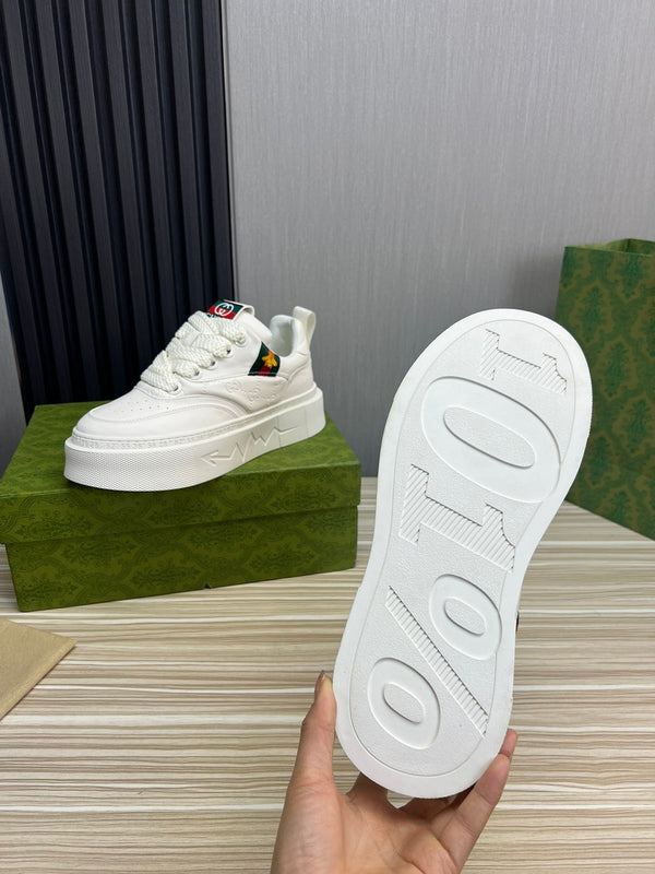 SCARPE DA GINNASTICA GG SCREENER IN PELLE BIANCA