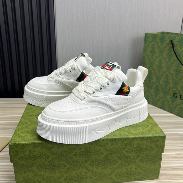 SCARPE DA GINNASTICA GG SCREENER IN PELLE BIANCA