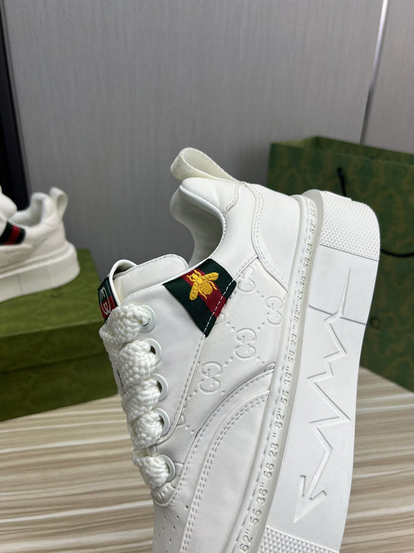 SCARPE DA GINNASTICA GG SCREENER IN PELLE BIANCA