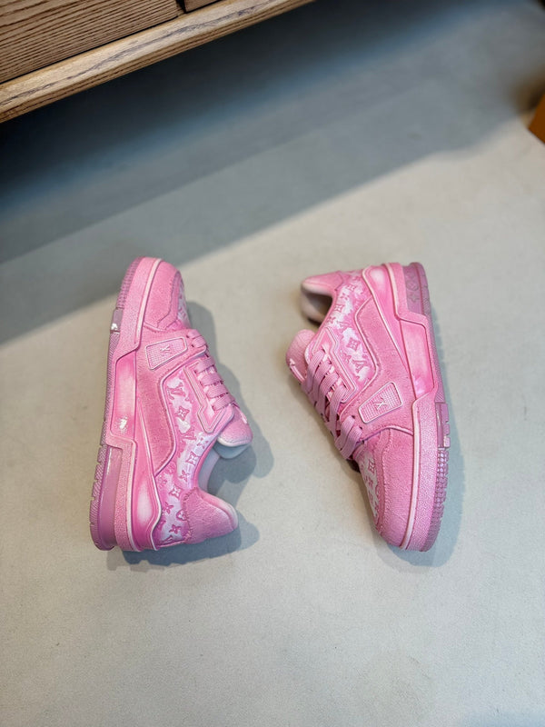 SNEAKER LV TRAINER MONOGRAM DENIM BIANCA ROSA