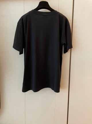 Maglietta a maniche corte Celine in cotone bianco e nero