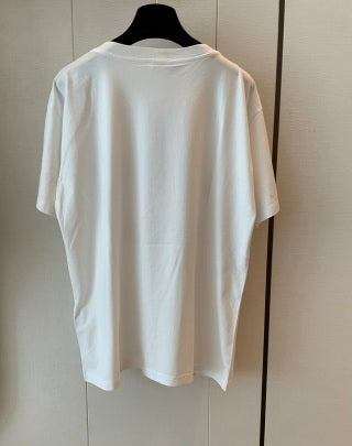 Maglietta a maniche corte Celine in cotone bianco e nero