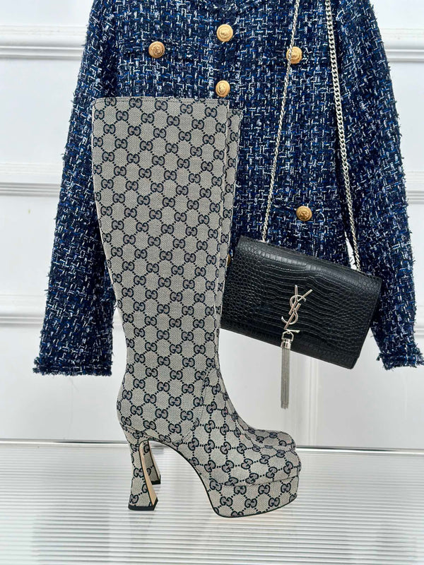 GG 26s Platform High Boots 11.5cm Canvas 174673