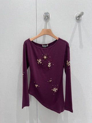 Miu Miu T-shirt a maniche lunghe in cotone 204818