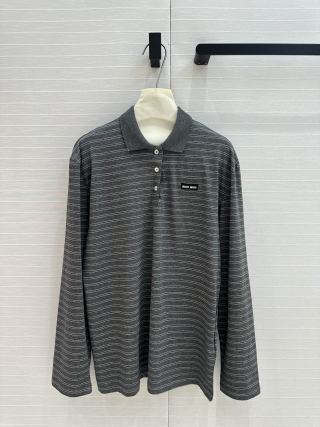 Miu Miu 25 Striped Set Gray Cotton