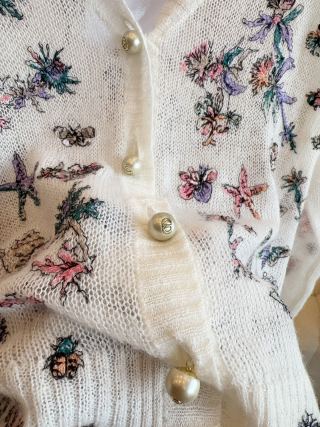 CD 25 Maglione a fiori Multicolor Seta Mohair
