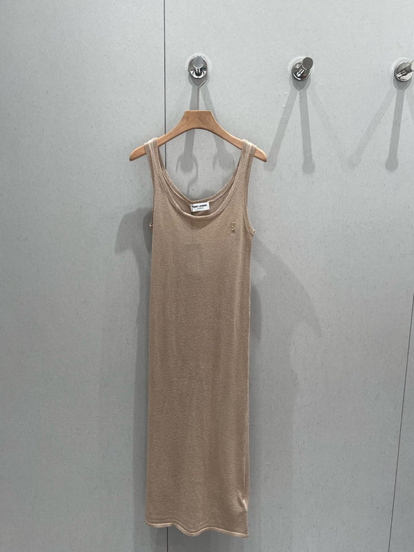 YSL 25 Abito gilet in maglia con scollo rotondo in viscosa e poliestere 210355