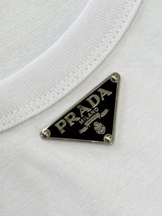 Prada 25 Vest Top Black and White Cotton