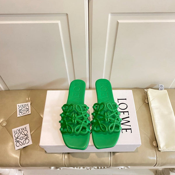 Ciabatte Loewe Petal Anagram in pelle multicolore