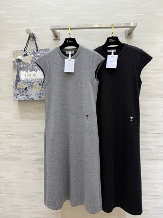 CD 25 Dress Black and Gray Cotton
