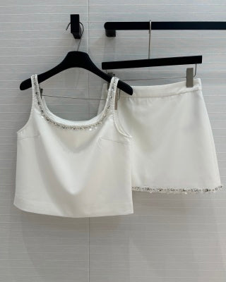 Set gilet Gucci in cotone bianco