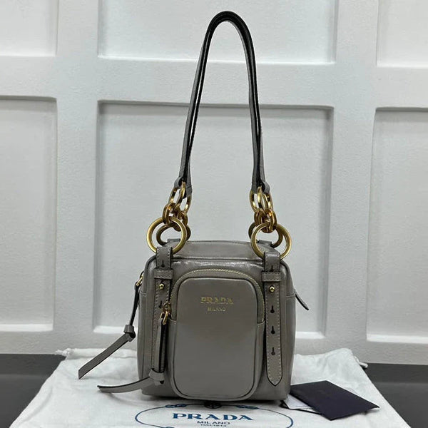 Prad 2026 Dangle Mini Handbag 14.5cm Patent Calfskin
