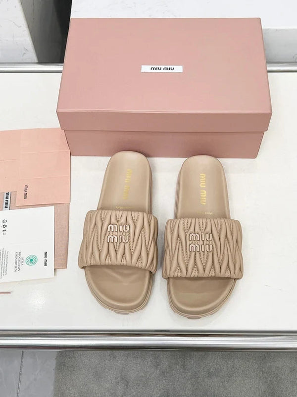 Miu 2026 Embroidered Slipper Sheepskin 935601