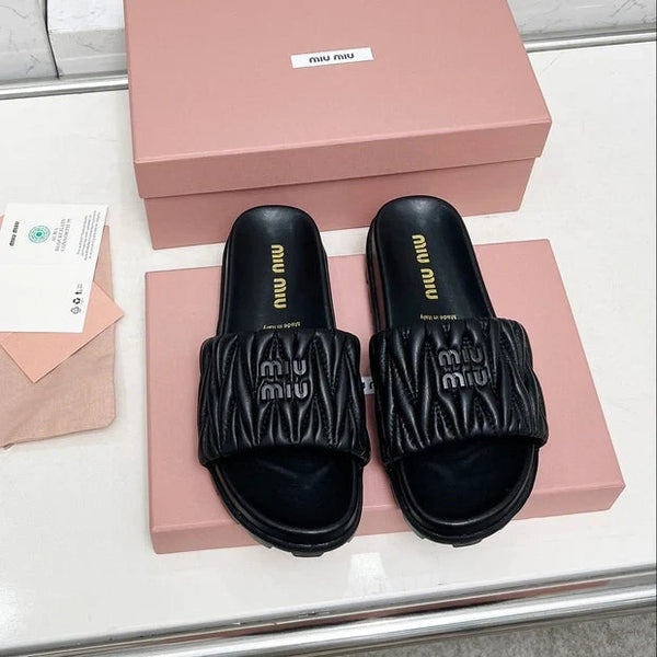 Miu 2026 Embroidered Slipper Sheepskin 935601