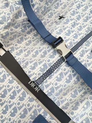 CD 25 Monogram Set Tessuto Jacquard Blu